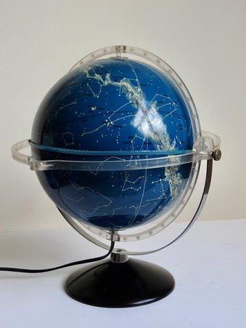 Celestial table globe - lampe globe ciel étoilé - 1960-1970, Antiek en Kunst