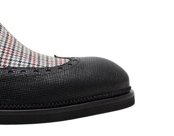 TESTONI - 8 UK - 42 IT - Boot Shoes Saffiano Calf + Prince