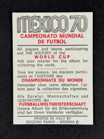 1970 Panini Mexico 70 World Cup, - Perù: Orlando de la Torre, Verzamelen, Nieuw