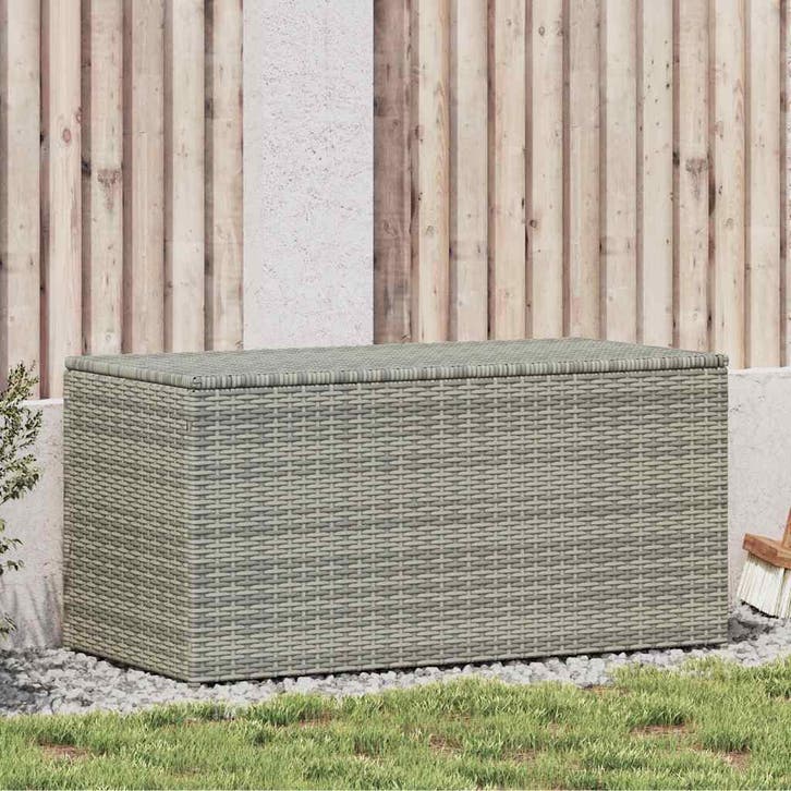 vidaXL Tuinbox 100x50x50 cm poly rattan grijs, Tuin en Terras, Bergingen en Tuinkasten, Nieuw, Verzenden