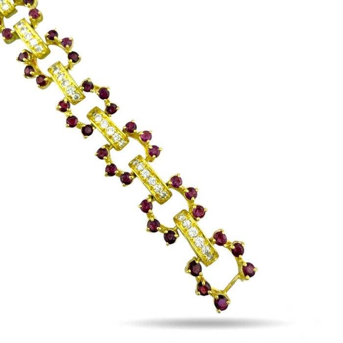 Armband - 18 karaat Geel goud, 18K geelgoud 2,00 ct diamant, Handtassen en Accessoires, Armbanden