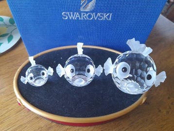 Swarovski - Beeldje - Blowfish - Set of 3 - Kristal