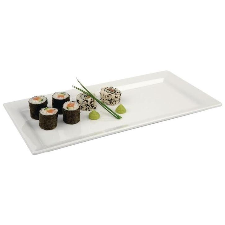 Rechthoekige melamine schaal wit | 355x180x30(h)mm APS, Zakelijke goederen, Horeca | Keukenapparatuur, Nieuw in verpakking, Verzenden