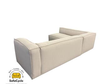Hoekzetel beige in stof, hoek L – overstock, Verzenden, Nieuw