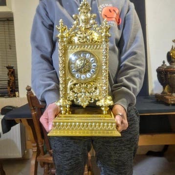 Tafelklok Renaissance - Verguld brons - 1850-1900 - Top in
