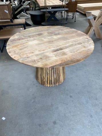 Nara eettafel, cilindrisch (nieuw, outlet), Huis en Inrichting, Nieuw, Overige houtsoorten