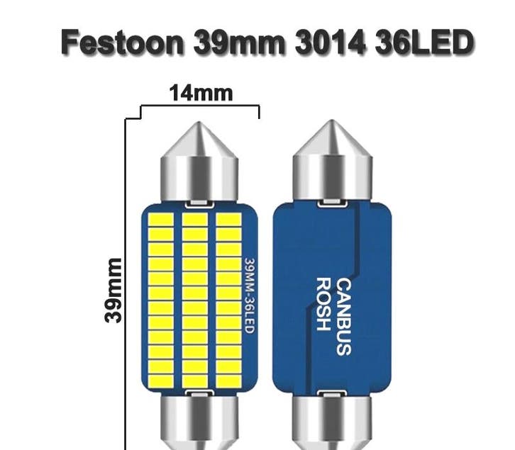 AMPOULE LED DE PLAQUE DIMMATRICULATION 39 MM 36LEDS, Autos : Pièces & Accessoires, Éclairage, Envoi