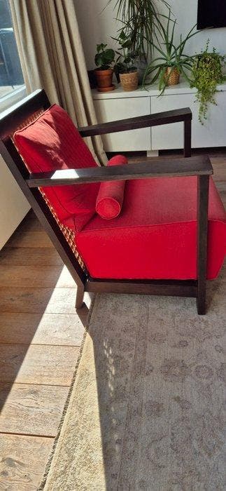 Gervasoni - Paola Navone - Fauteuil - Katoen, Walnoot, Antiek en Kunst, Kunst | Designobjecten