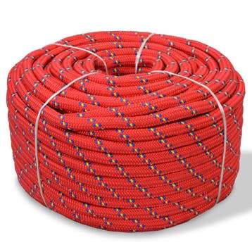 vidaXL Boot touw 12 mm 250 m polypropyleen rood, Verzenden