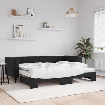 vidaXL Slaapbank onderschuifbed en matrassen 80x200 cm, Verzenden