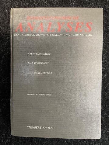 Bedrijfseconomische analyses : een inleiding, Verzenden, A.M.M. Blommaert