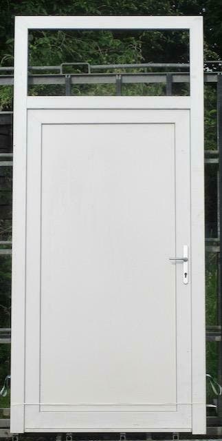 pvc buitendeur , achterdeur , deur 122 x 268 / 214 creme, Bricolage & Construction, Fenêtres & Moustiquaires, Enlèvement ou Envoi