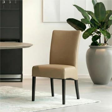 Set van 8 Leren eetkamerstoelen Just - Toledo Mocca, Ophalen of Verzenden