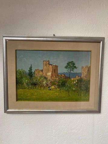 Sergio Manfredi (1932-?) - Il castello di Zocco ( Lago