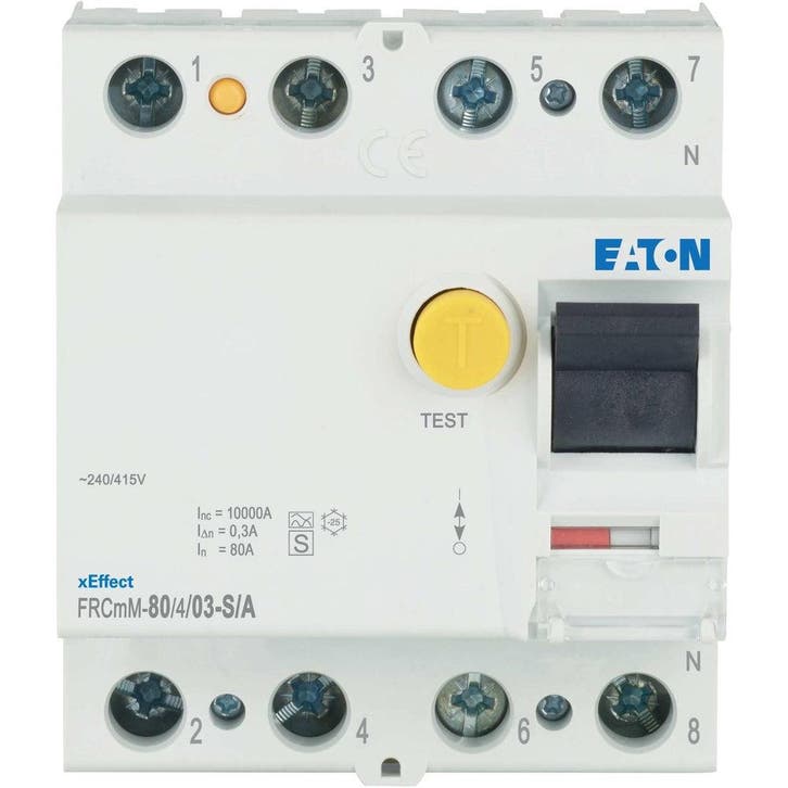 Eaton FRCMM 80A 4P Digitale RCCB Aardlekschakelaar - 170450, Doe-het-zelf en Bouw, Elektriciteit en Kabels, Verzenden