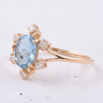 Zonder minimumprijs - Ring - 14 karaat Geel goud - 1.18ct., Nieuw