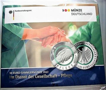 10 Euro 2022 Praegeort unserer Wahl Duitsland Pflege, Verzenden, België