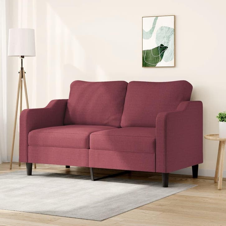 vidaXL Tweezitsbank / zetel 140 cm stof wijnrood, Maison & Meubles, Canapés | Salons, Envoi