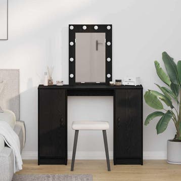 vidaXL Kaptafel Zwart 102 x 33 x 135 cm Bewerkt hout, Verzenden, Nieuw