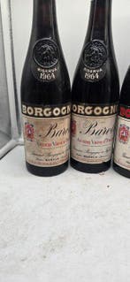 1964 x2 Barolo & 1964, 1969 Barbaresco, Giacomo Borgogno -, Verzamelen, Wijnen, Nieuw
