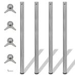 vidaXL Tafelpoten in hoogte verstelbaar geborsteld nikkel, Verzenden, Nieuw