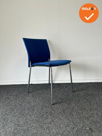 Stapelbare Vergaderstoel - VDS - Blauw, Vergader- of Presentatieruimte, Ophalen of Verzenden, Gebruikt, Stoel
