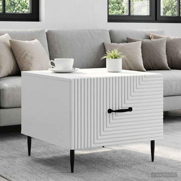 vidaXL Salontafel met lade Hoogglans Wit 49 x 50 x 40 cm, Verzenden