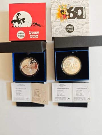 France. 10 Euro 2019/2021 Asterix + Lucky Luke (2 coins)