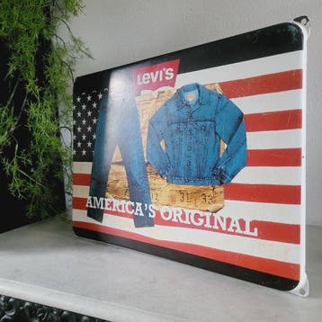 Levi Strauss & Co. Reclamebord, 1980 - Reclamebord - Emaille