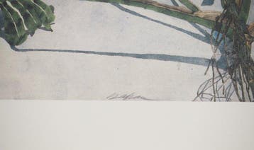 Sam Szafran (1934-2019) - Muse au peignoir et feuillages