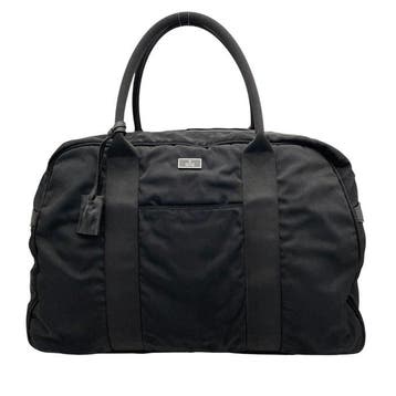 Gucci - Nylon Leather Trim Large Boston Travel Bag Black, Nieuw