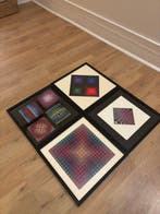 Victor Vasarely (1906-1997) - Lot de 4 sérigraphies Op Art, Antiek en Kunst
