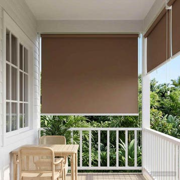 vidaXL Rolgordijn UV-bescherming Taupe 80 x 230 cm Polyester, Verzenden, Nieuw