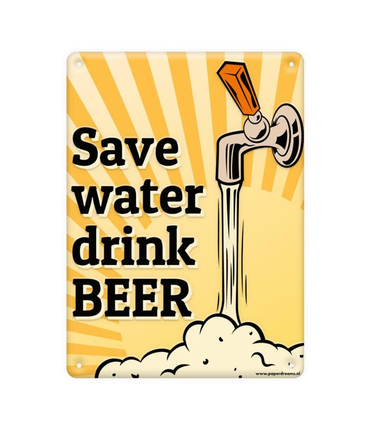 Metalen Bord Save Water, Hobby & Loisirs créatifs, Articles de fête, Envoi