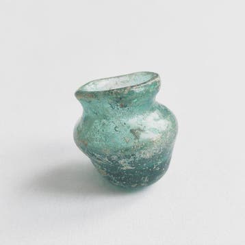 kleine Aziatische Romeins Blauw Glas XXS Parfum Zalf Flesje