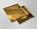 Set van 30 kleine vierkante spiegeltjes (3x30x30 mm, goud), Verzenden