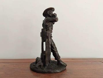 sculptuur, Pure copper flute player - 28 cm - Koper