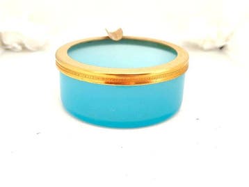 Boîte à bijoux - Petit écrin en opaline bleu céleste (poids