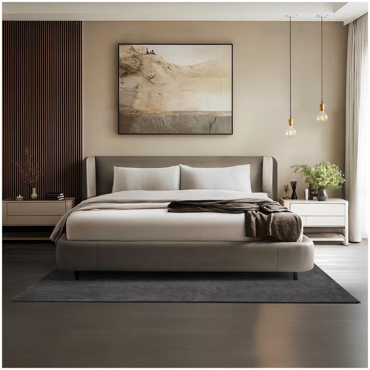 Kortpolig vloerkleed Soft Zone - 140 x 200 cm, antraciet, Huis en Inrichting, Stoffering | Tapijten en Vloerkleden, Verzenden