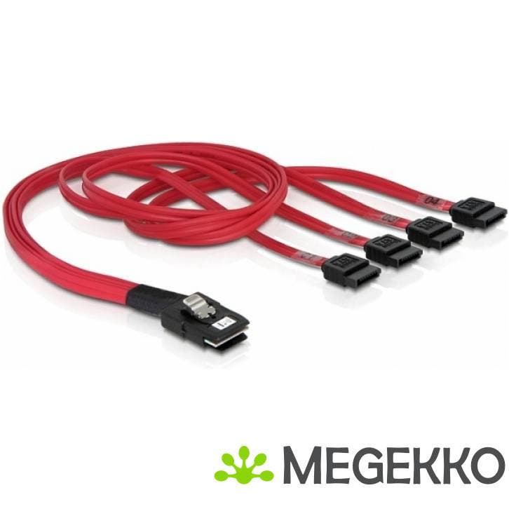 Delock 83057 Kabel Mini SAS SFF-8087 > 4 x SATA 7-polig 0,5, Computers en Software, Overige Computers en Software, Nieuw, Verzenden