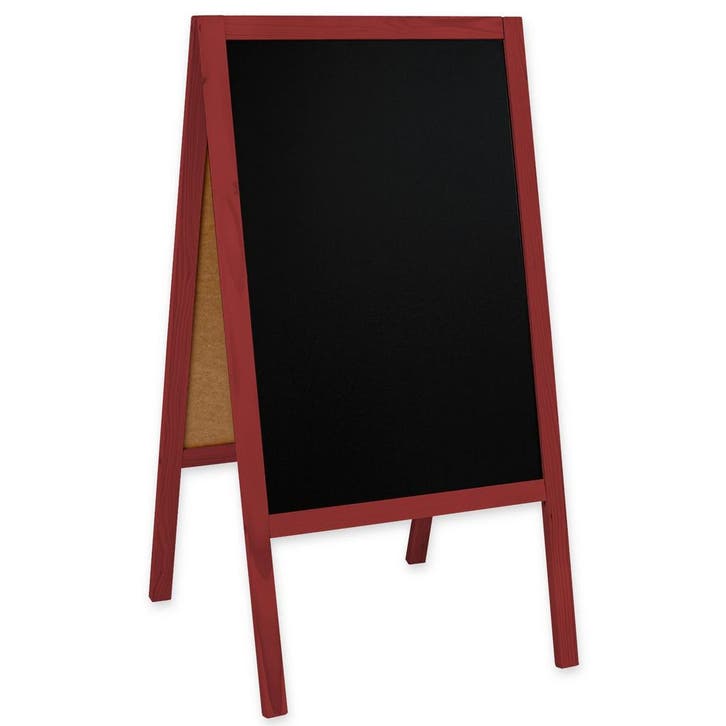 Krijtstoepbord | CLASSIC | Hout | Rood | 610x450x1140(h)mm, Zakelijke goederen, Horeca | Keukenapparatuur, Nieuw in verpakking