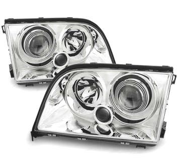 PHARES MERCEDES CLASSE S W140 91-98 FOND CHROMÉ, Verzenden