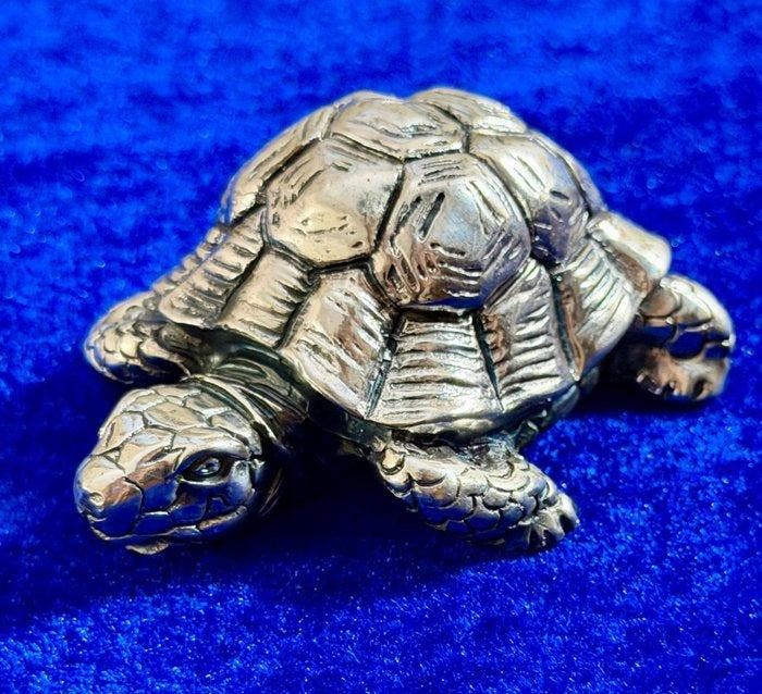 Beeldje - Well-detailed Tortoise (turtle) - .925 zilver, Antiquités & Art, Antiquités | Argent & Or
