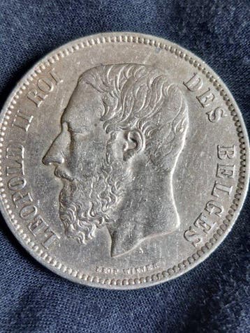 België. Leopold II. 5 Francs 1873 (Zonder minimumprijs), Postzegels en Munten