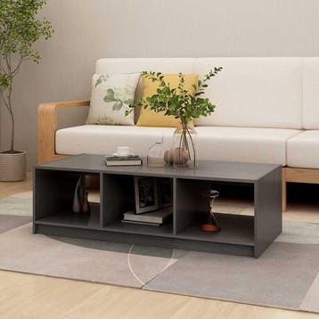 vidaXL Salontafel 110x50x34 cm massief grenenhout grijs, Maison & Meubles, Verzenden