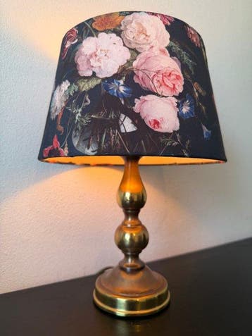 Herda - Tafellamp - Brons, Messing, Textiel - Herda, Antiek en Kunst