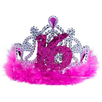 Sweet 16 Tiara Roze Bont, Verzenden, Nieuw