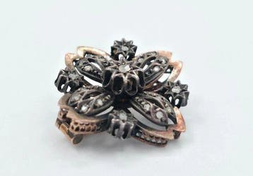 Broche - 18 karaat Roségoud, Witgoud - 0.35ct. tw. Diamant