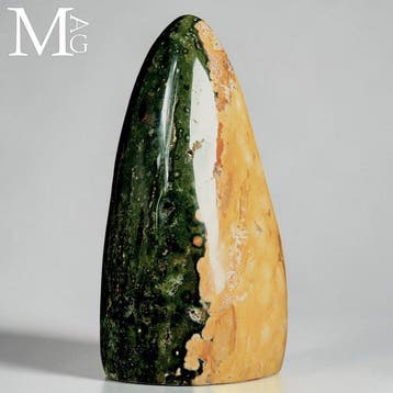 Polymorfen Ocean Jasper met een levendig geel en bosgroen