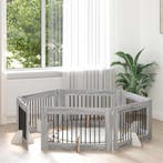 vidaXL Hondenhek met standaarden 6 pcs Grijs sonoma 100 x 60, Verzenden